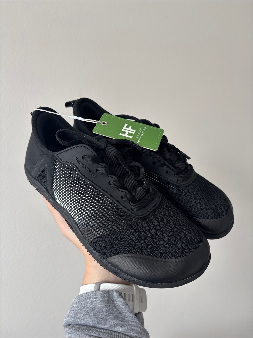 NWT Hike Footwear HF Stride Black Barefoot Sneakers lace ups SZ 7 women’s EU 37